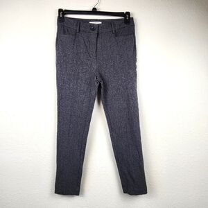LOFT The Skinny Textured Slim Fit Trousers Gray Black Career Pants Size 2